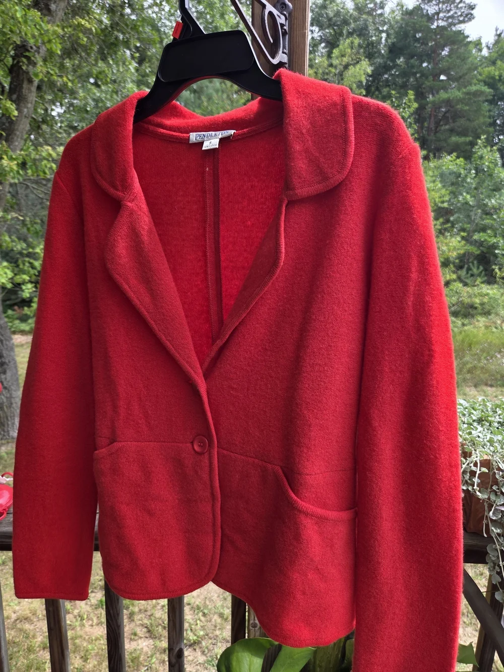Pendleton Bright Red Wool-Blend Blazer